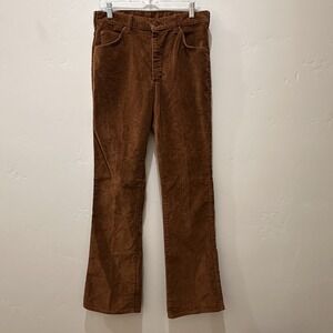 Vintage Women's Lee‎ Brown Corduroy 90's Flare Pants Size 33X34